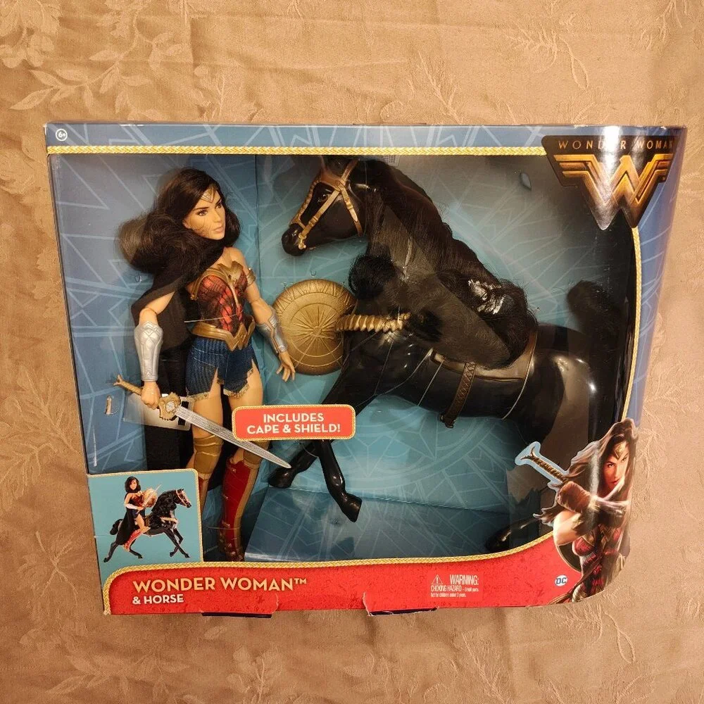 Mattel Wonder Woman and Horse Collectible Dolls, New In Box!